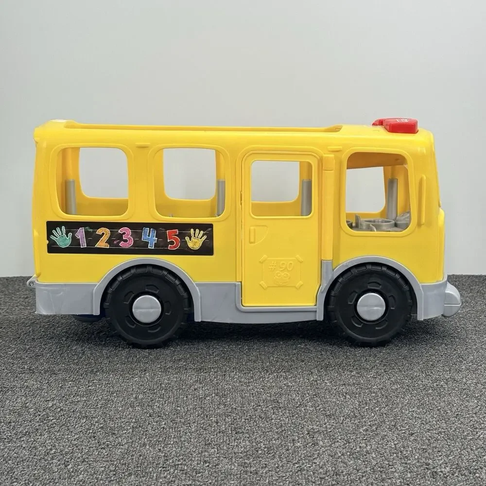 Fisher-Price Mega Little People Big Yellow School Bus Musical Pull Along Toy